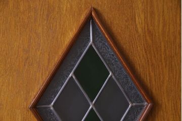 和製アンティーク　ラフジュ工房オリジナルステンドグラス　美しいステンドグラス入り板戸(引き戸、建具)(2)