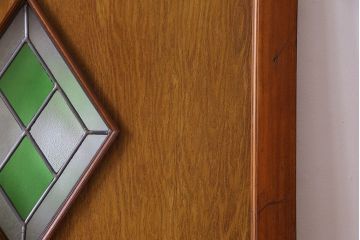 和製アンティーク　ラフジュ工房オリジナルステンドグラス　美しいステンドグラス入り板戸(引き戸、建具)(2)