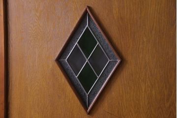 和製アンティーク　ラフジュ工房オリジナルステンドグラス　美しいステンドグラス入り板戸(引き戸、建具)(2)