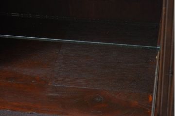 アンティーク家具　ナラ材製　上品なデザインが素敵なアンティーク卓上収納(ガラスケース、ショーケース、キャビネット)