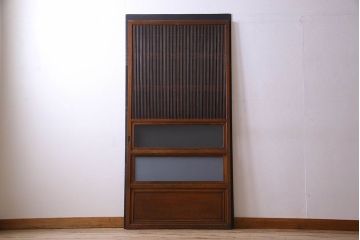 和製アンティーク　繊細な格子戸1枚(建具、引き戸)