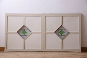 ペイント建具　優しい色合いが素敵な引き戸2枚セット(窓、仕切り戸)(R-026224)