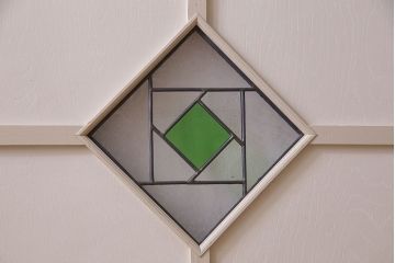 ペイント建具　優しい色合いが素敵な引き戸2枚セット(窓、仕切り戸)(R-026224)