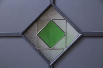 ペイント建具　シックな色合いが素敵な引き戸2枚セット(窓、仕切り戸)(R-026225)
