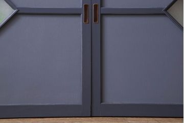 ペイント建具　シックな色合いが素敵な引き戸2枚セット(窓、仕切り戸)(R-026225)