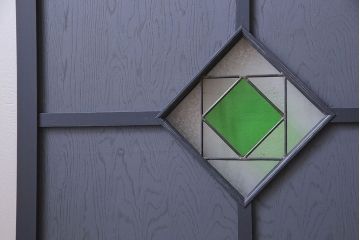 ペイント建具　シックな色合いが素敵な引き戸2枚セット(窓、仕切り戸)(R-026225)