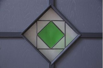 ペイント建具　シックな色合いが素敵な引き戸2枚セット(窓、仕切り戸)(R-026225)