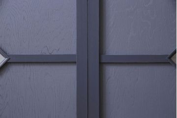 ペイント建具　シックな色合いが素敵な引き戸2枚セット(窓、仕切り戸)(R-026225)