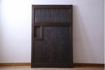 和製アンティーク　明治大正期　ガラス入り蔵戸(引き戸、建具、玄関戸)