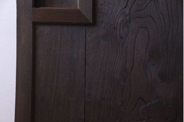 和製アンティーク　明治大正期　ガラス入り蔵戸(引き戸、建具、玄関戸)