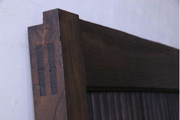 和製アンティーク　明治大正期　ガラス入り蔵戸(引き戸、建具、玄関戸)