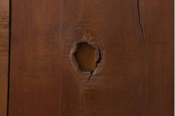 レトロ家具　レトロ　カバ材　木の質感が味わい深いソファベンチ(アームソファ、3人掛けソファ、長椅子)