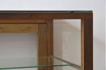 レトロ家具　昭和レトロ　5面ガラス!ナラ材　木味が魅力的なガラスショーケース(飾り棚、陳列棚)