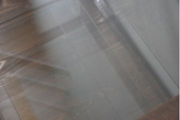 レトロ家具　昭和レトロ　5面ガラス!ナラ材　木味が魅力的なガラスショーケース(飾り棚、陳列棚)