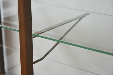 レトロ家具　昭和レトロ　5面ガラス!ナラ材　木味が魅力的なガラスショーケース(飾り棚、陳列棚)