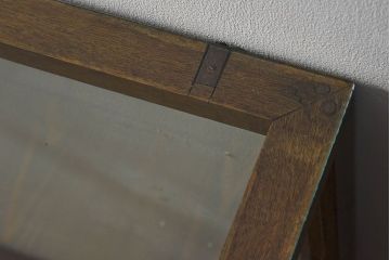 レトロ家具　昭和レトロ　5面ガラス!ナラ材　木味が魅力的なガラスショーケース(飾り棚、陳列棚)