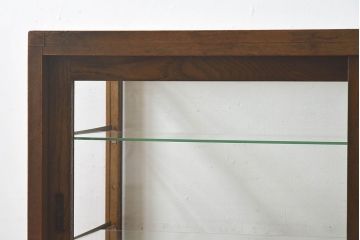 レトロ家具　昭和レトロ　5面ガラス!ナラ材　木味が魅力的なガラスショーケース(飾り棚、陳列棚)