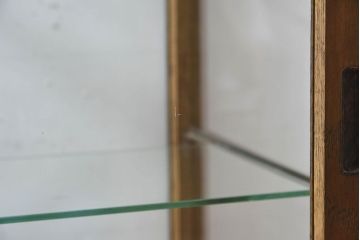 レトロ家具　昭和レトロ　5面ガラス!ナラ材　木味が魅力的なガラスショーケース(飾り棚、陳列棚)