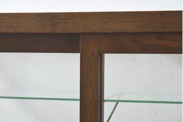レトロ家具　昭和レトロ　5面ガラス!ナラ材　木味が魅力的なガラスショーケース(飾り棚、陳列棚)