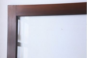 和製アンティーク　腰板ケヤキ材　味わいのある木味のガラス戸(引き戸)4枚組