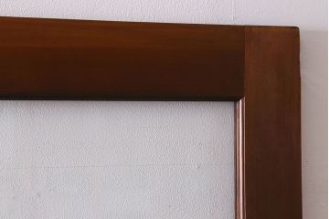 和製アンティーク　腰板ケヤキ材　味わいのある木味のガラス戸(引き戸)4枚組