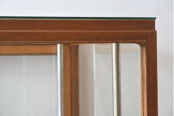 レトロ家具　昭和レトロ　大型　ナラ材　温かみのある雰囲気のガラスショーケース(飾り棚、陳列棚)