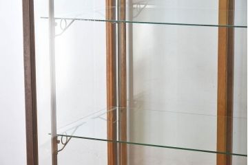 レトロ家具　昭和レトロ　大型　ナラ材　温かみのある雰囲気のガラスショーケース(飾り棚、陳列棚)