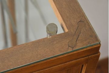 レトロ家具　昭和レトロ　大型　ナラ材　温かみのある雰囲気のガラスショーケース(飾り棚、陳列棚)