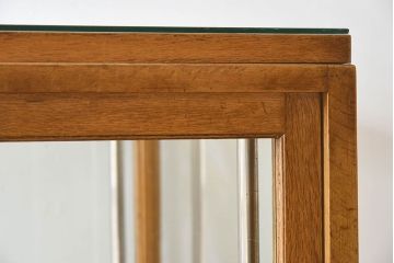 レトロ家具　昭和レトロ　大型　ナラ材　温かみのある雰囲気のガラスショーケース(飾り棚、陳列棚)