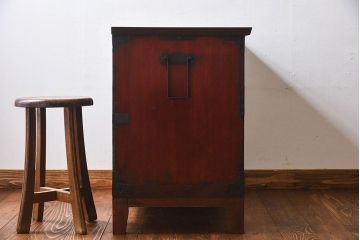 アンティーク家具　和製アンティーク　和モダンな箪笥ローボード(衣装箪笥、引き出し、ローチェスト)