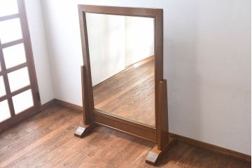 アンティーク雑貨　和製アンティーク　脚付き!特大姿見(鏡、ミラー)