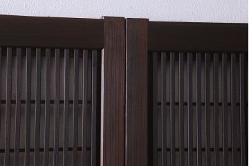 【I様ご成約済み】和製アンティーク　細かな格子のデザインが美しい裏障子付き格子戸(建具、引き戸)4枚セット