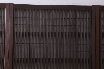 【I様ご成約済み】和製アンティーク　細かな格子のデザインが美しい裏障子付き格子戸(建具、引き戸)4枚セット