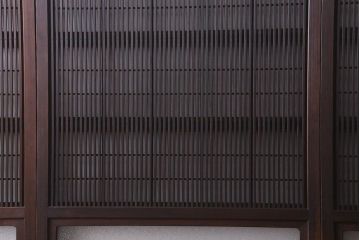 【I様ご成約済み】和製アンティーク　細かな格子のデザインが美しい裏障子付き格子戸(建具、引き戸)4枚セット