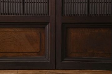 【I様ご成約済み】和製アンティーク　細かな格子のデザインが美しい裏障子付き格子戸(建具、引き戸)4枚セット
