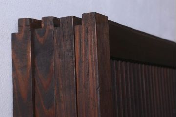 【I様ご成約済み】和製アンティーク　細かな格子のデザインが美しい裏障子付き格子戸(建具、引き戸)4枚セット