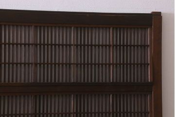 【I様ご成約済み】和製アンティーク　細かな格子のデザインが美しい裏障子付き格子戸(建具、引き戸)4枚セット