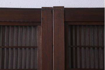 【I様ご成約済み】和製アンティーク　細かな格子のデザインが美しい裏障子付き格子戸(建具、引き戸)4枚セット