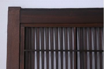 【I様ご成約済み】和製アンティーク　細かな格子のデザインが美しい裏障子付き格子戸(建具、引き戸)4枚セット