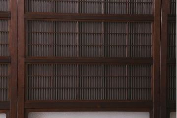 【I様ご成約済み】和製アンティーク　細かな格子のデザインが美しい裏障子付き格子戸(建具、引き戸)4枚セット