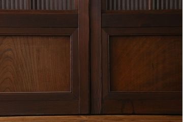 【I様ご成約済み】和製アンティーク　細かな格子のデザインが美しい裏障子付き格子戸(建具、引き戸)4枚セット