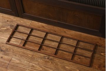 【I様ご成約済み】和製アンティーク　細かな格子のデザインが美しい裏障子付き格子戸(建具、引き戸)4枚セット