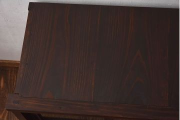 レトロ家具　和製アンティーク　レトロガラス入り!小振りな収納棚(戸棚、食器棚)