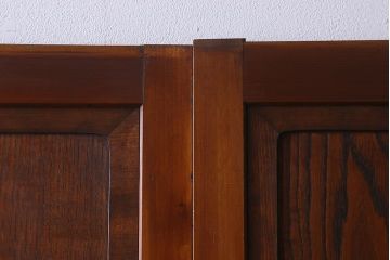 和製アンティーク　美しい組子が目を惹く格子帯戸(引き戸、建具、ガラス帯戸)4枚セット