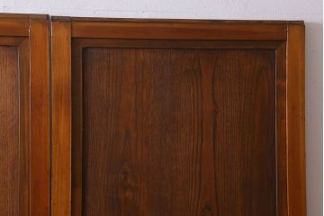 和製アンティーク　美しい組子が目を惹く格子帯戸(引き戸、建具、ガラス帯戸)4枚セット