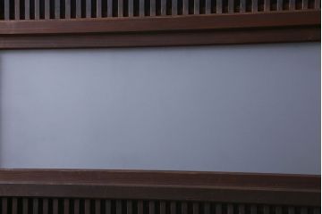 【I様ご成約済み】和製アンティーク　古い木の裏障子付き格子戸(引き戸、建具)4枚セット