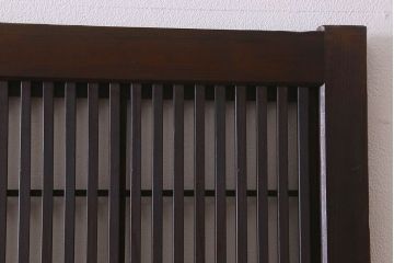 【I様ご成約済み】和製アンティーク　古い木の裏障子付き格子戸(引き戸、建具)4枚セット