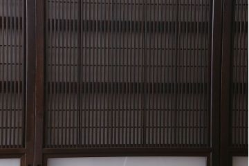 【I様ご成約済み】和製アンティーク　古い木の裏障子付き格子戸(引き戸、建具)4枚セット