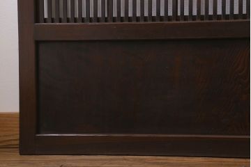 【I様ご成約済み】和製アンティーク　古い木の裏障子付き格子戸(引き戸、建具)4枚セット