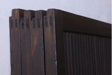 【I様ご成約済み】和製アンティーク　古い木の裏障子付き格子戸(引き戸、建具)4枚セット